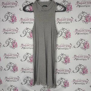 Soprano dress Striped Sleeveless turtleneck high neck stripes stretchy Dress